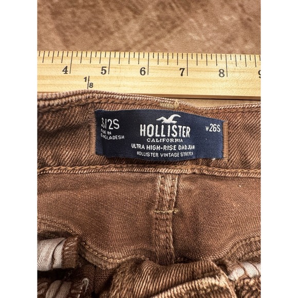 Women's Hollister Ultra High-Rise Dad Jean Vintage Stretch RN75654 Brown Size 3S - Picture 6 of 9